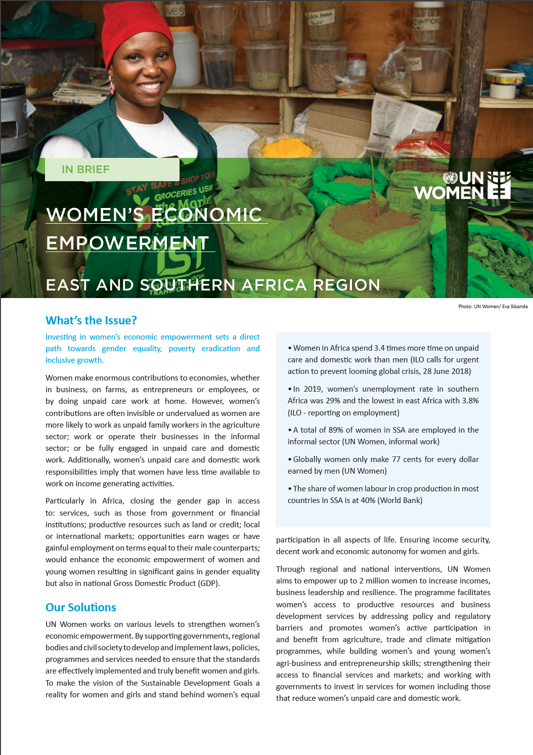 In Brief: Women’s Economic Empowerment, East And Southern Africa ...